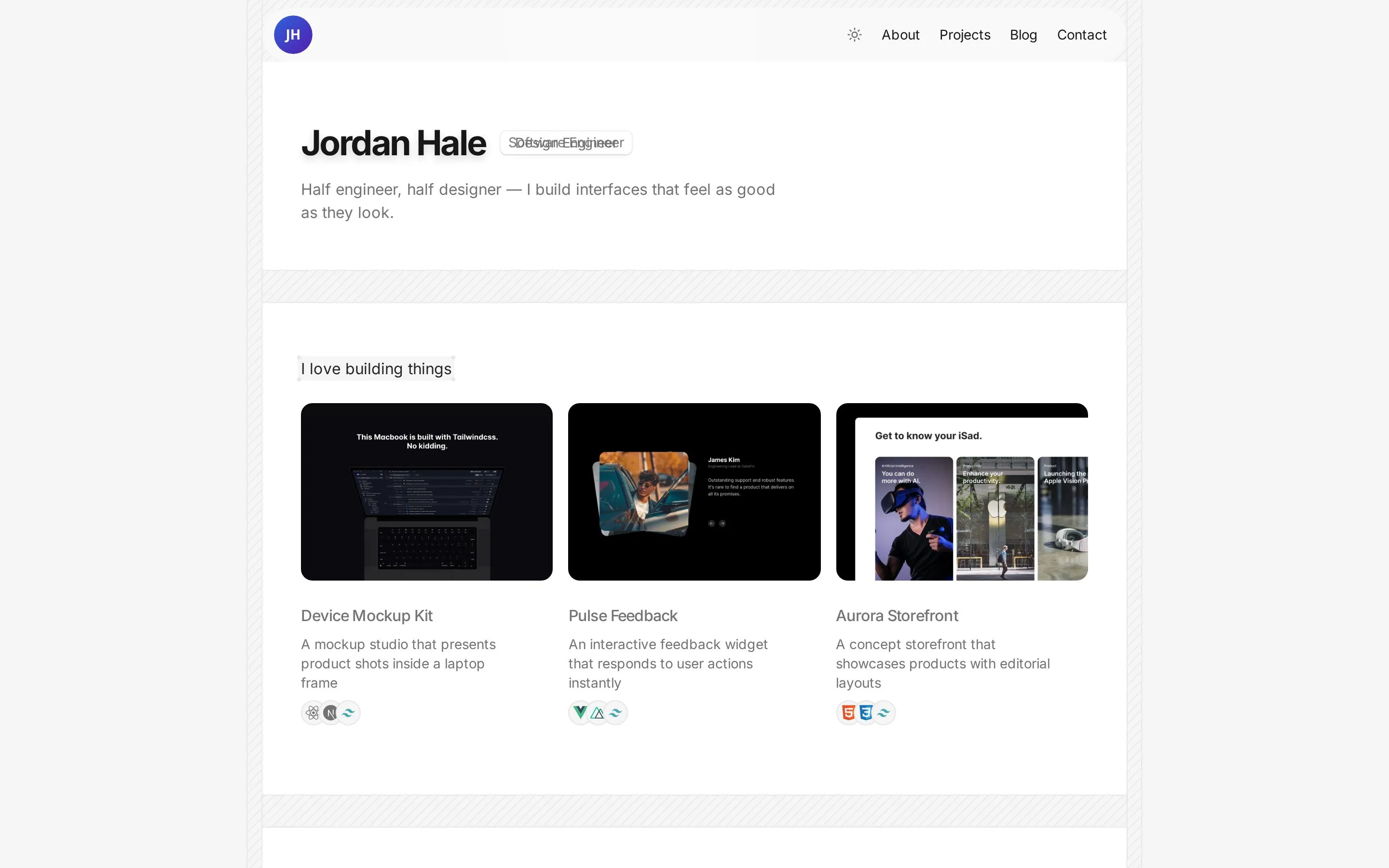 Minimal Portfolio — Hero