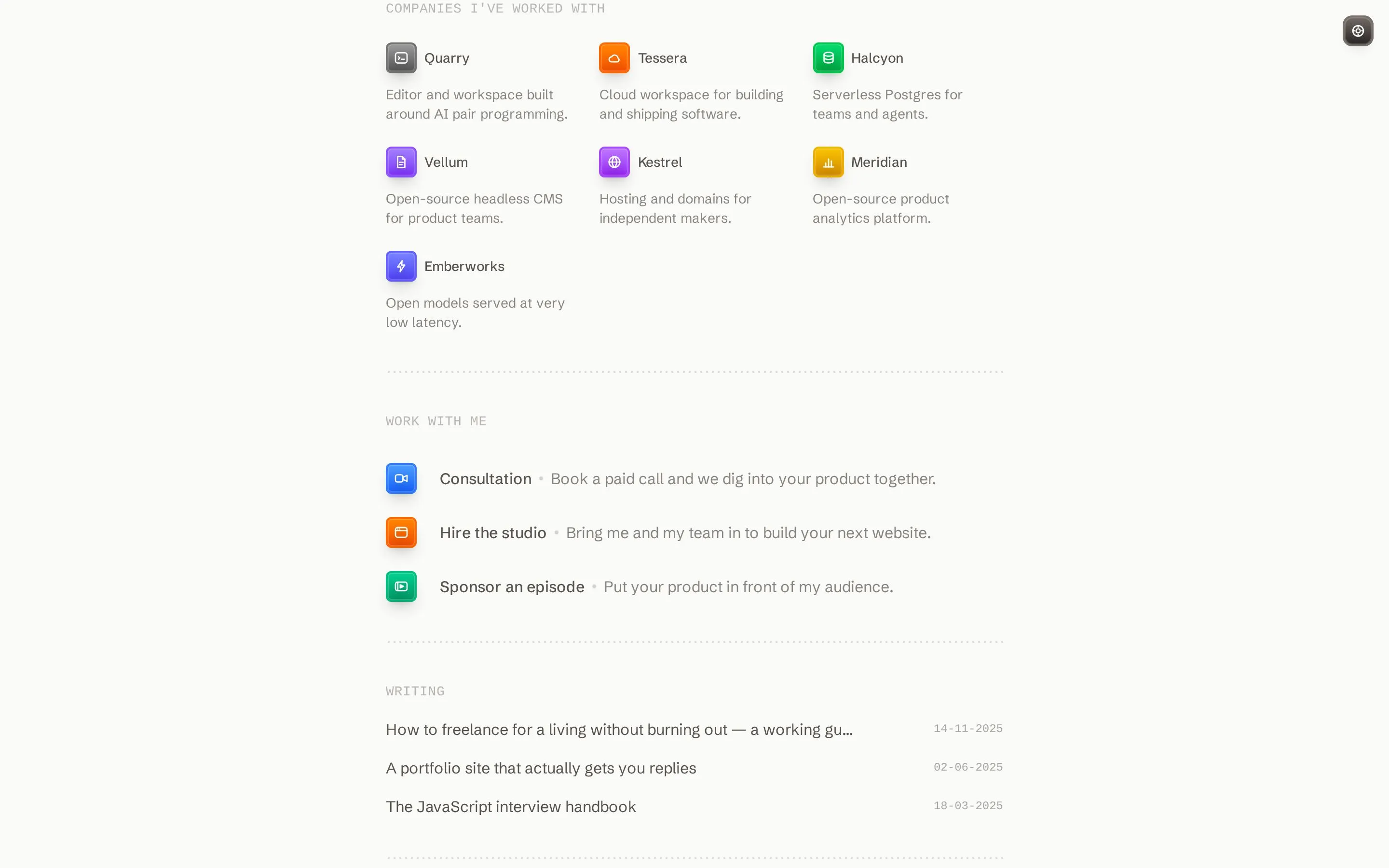 Minimalist Portfolio — Companies i ve worked with