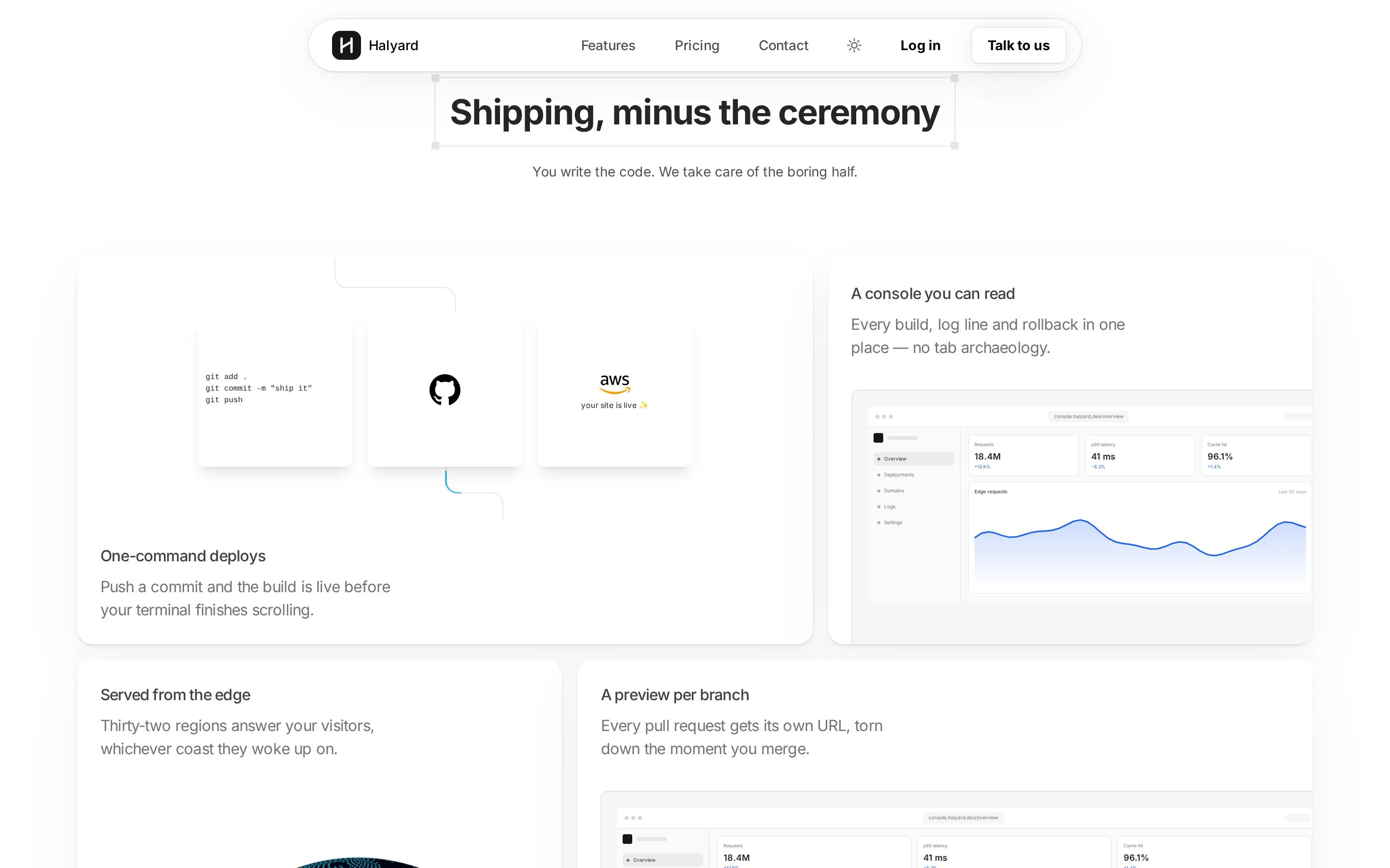 Startup Landing — Shipping minus the