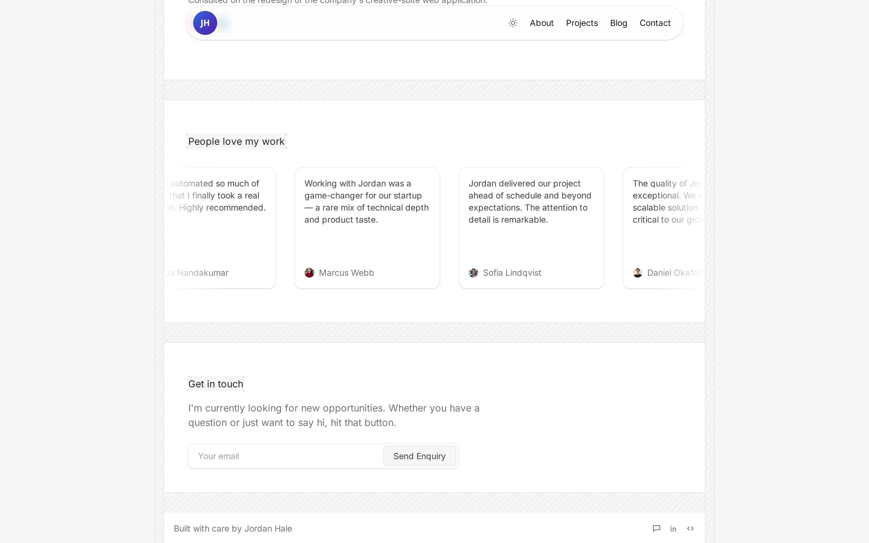 Minimal Portfolio — People love my work