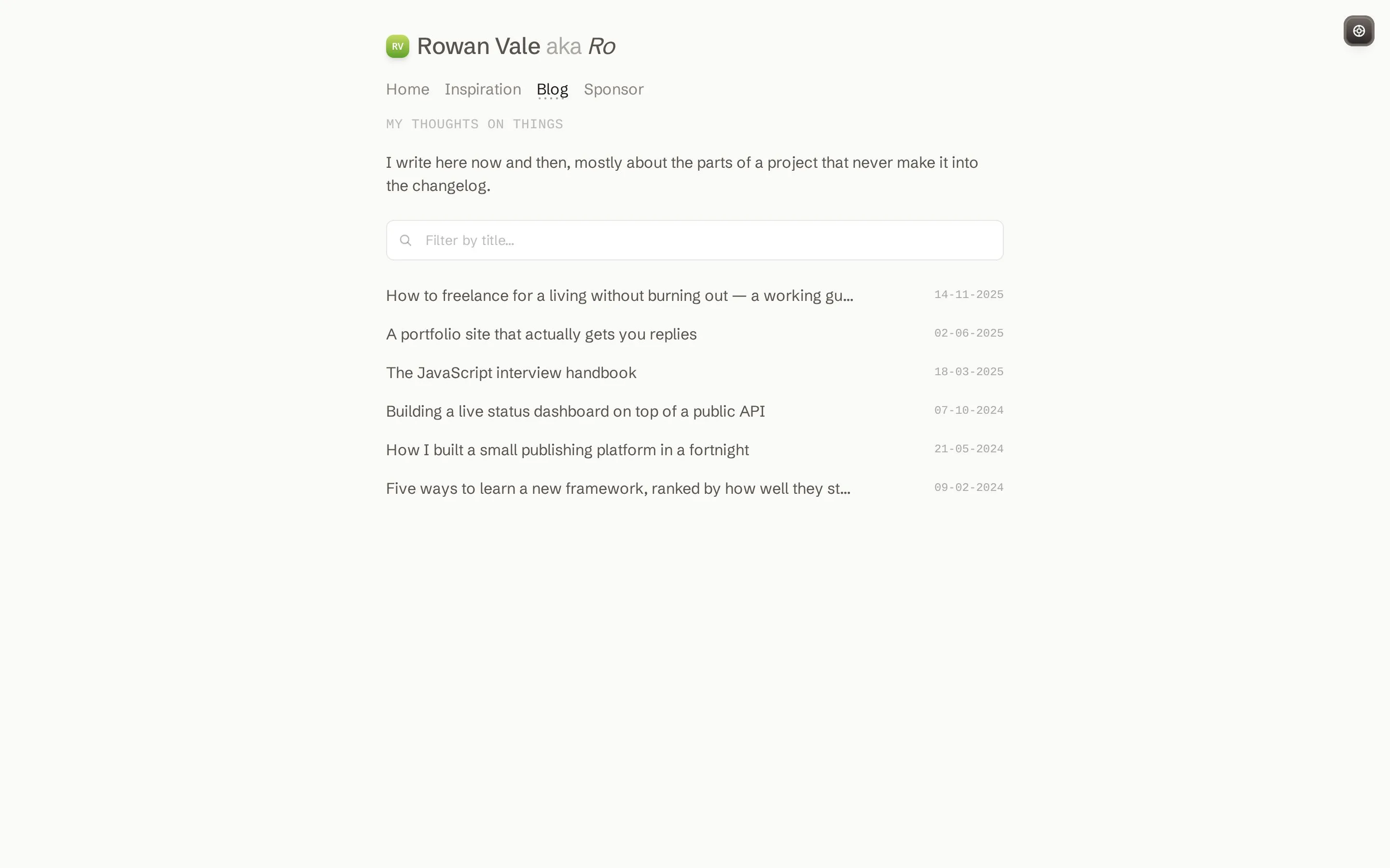 Minimalist Portfolio — Blog