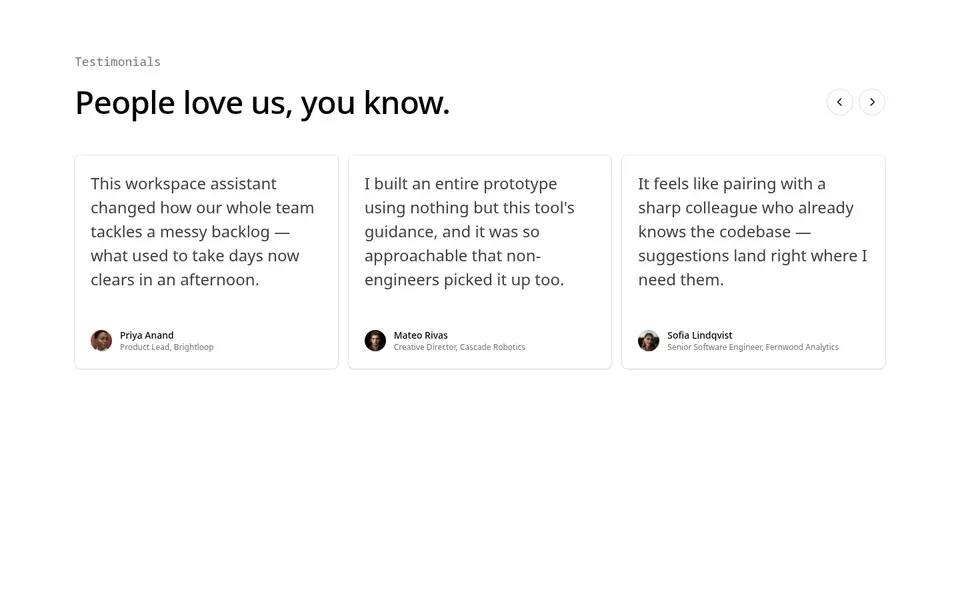 Testimonials With Carousel