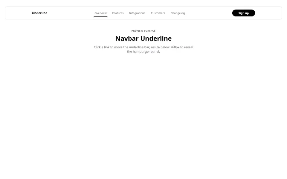 Navbar Underline