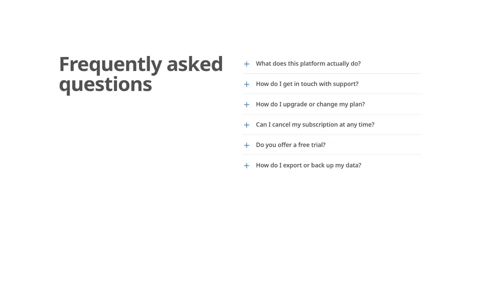 Frequently Asked Questions Accordion
