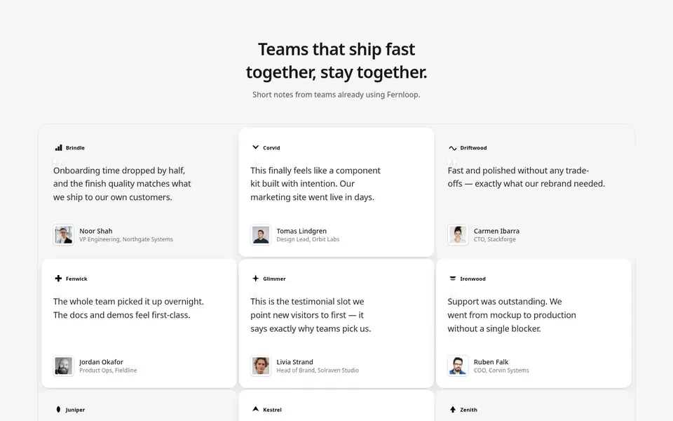 Testimonials With Centered Highlight