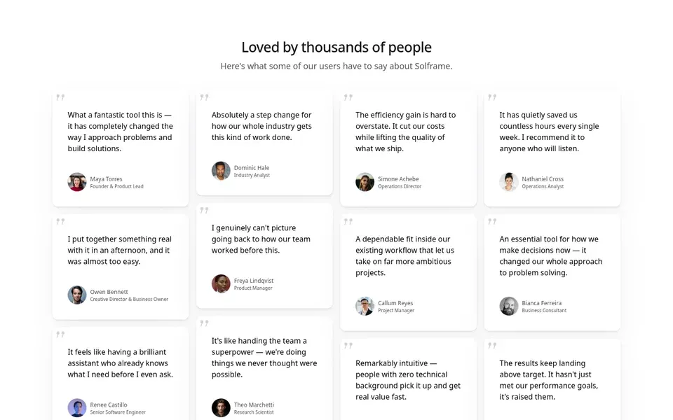 Testimonials Masonry Grid