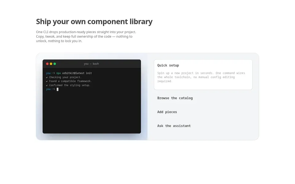 Feature Section With Terminal