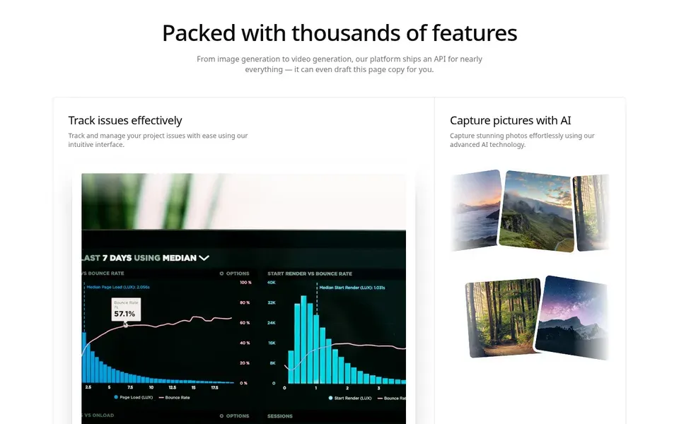 Features Grid With Media And Globe
