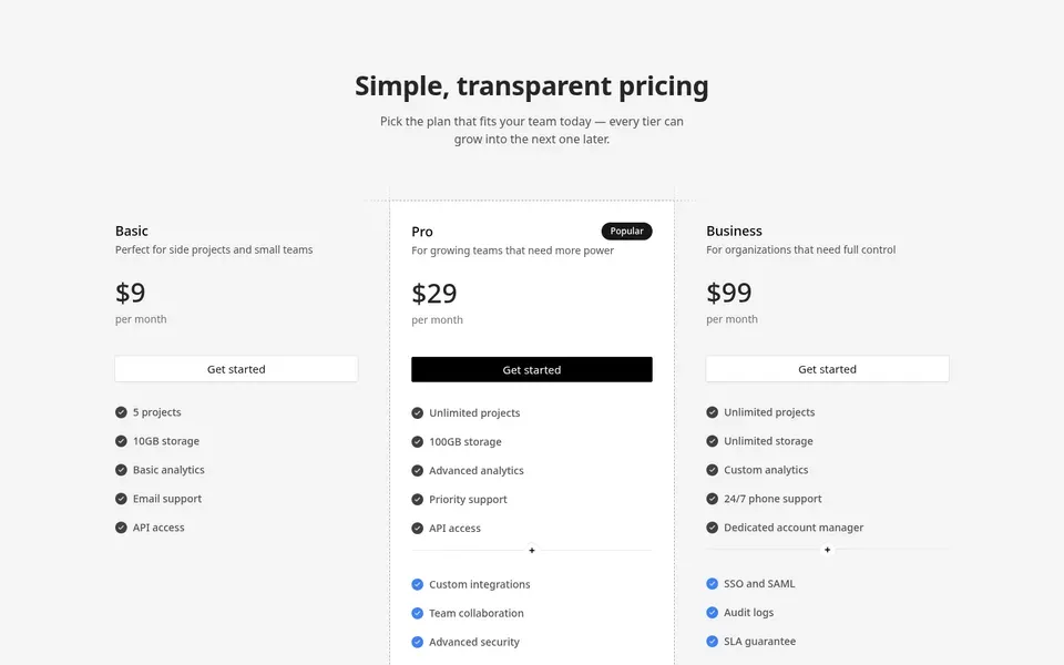 Pricing Minimal
