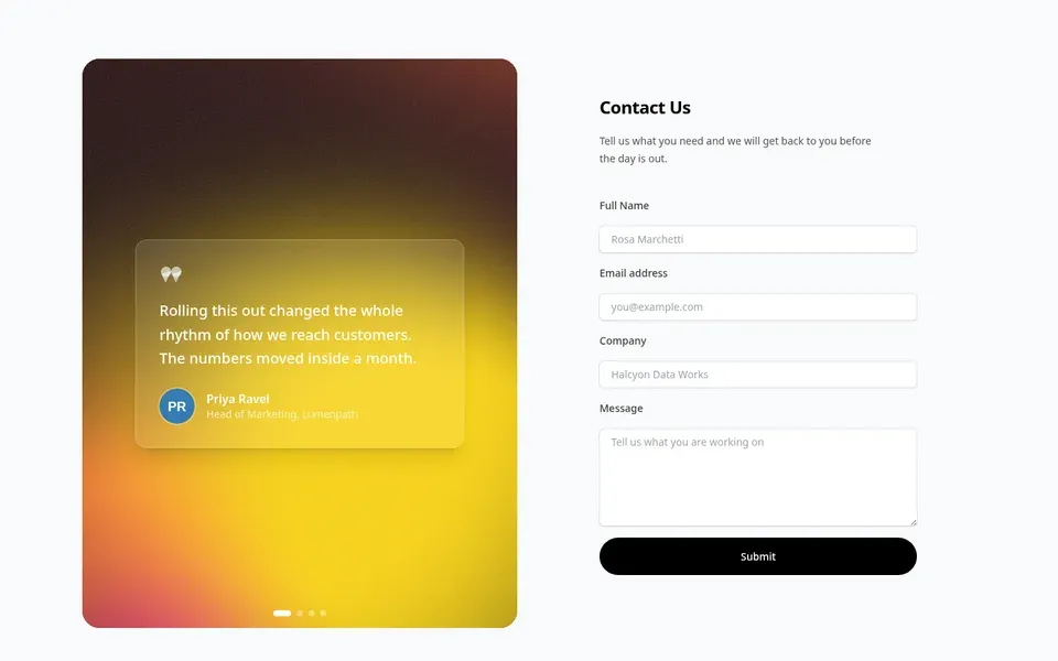 Contact Section With Shader
