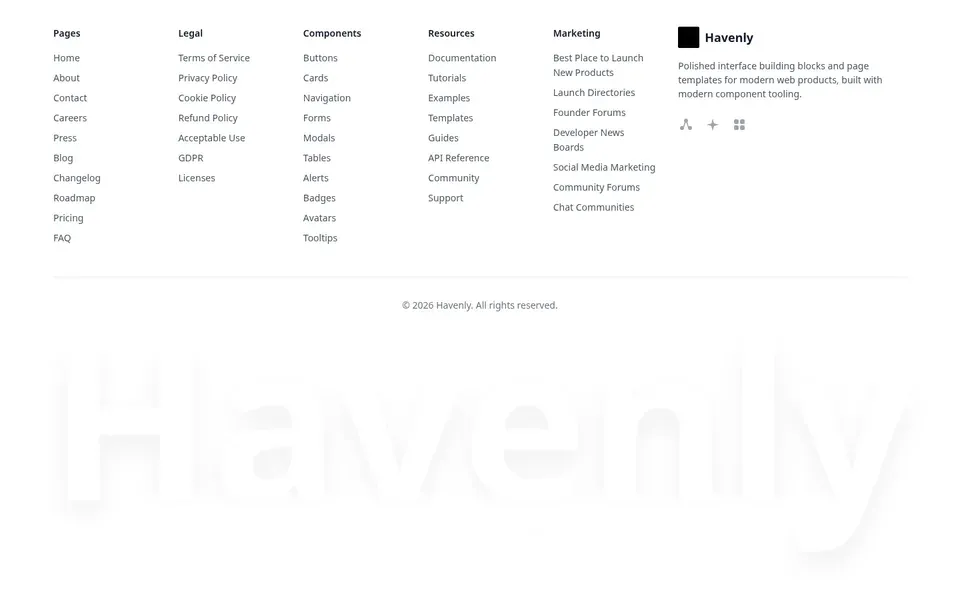 Footer With Big Text