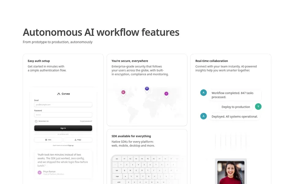 Feature Section With Vertical Grids