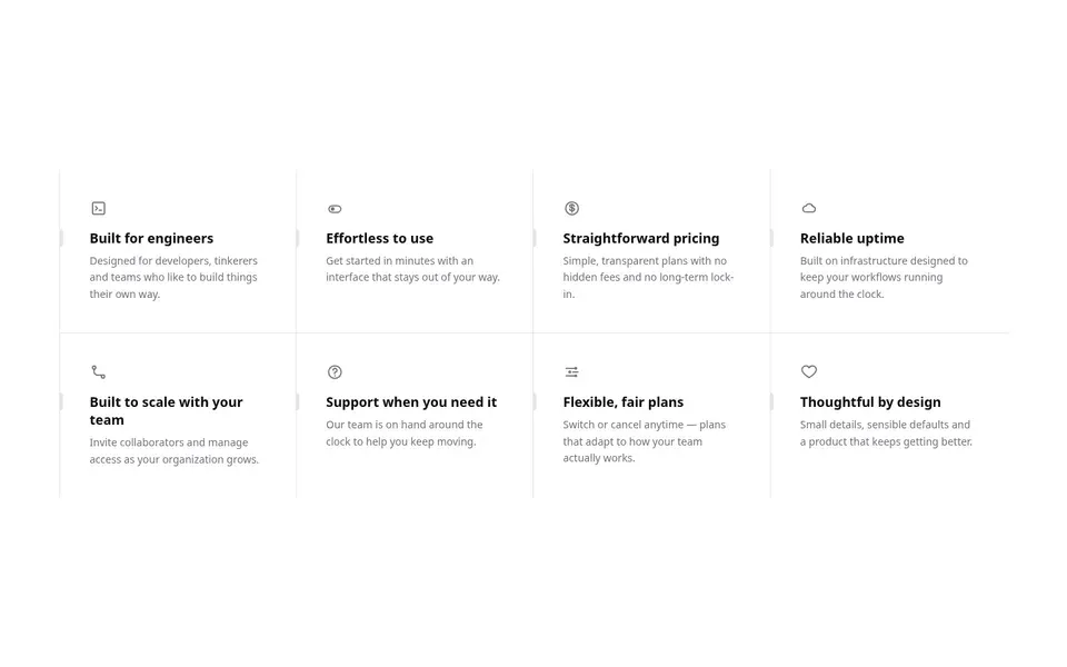 Features Grid With Hover Effects