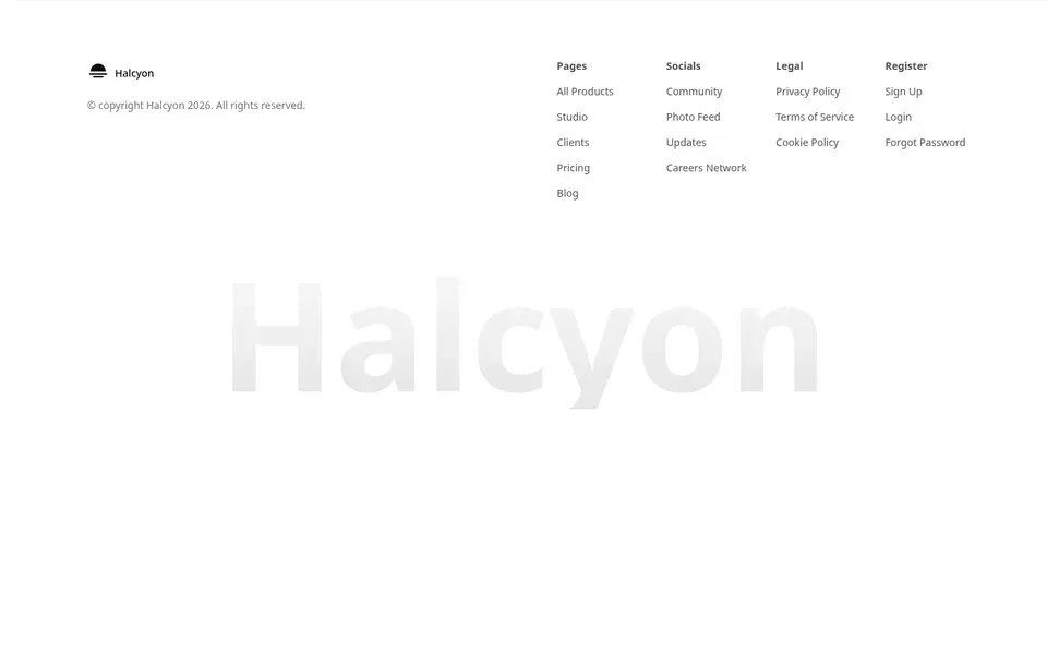Simple Footer With Four Grids