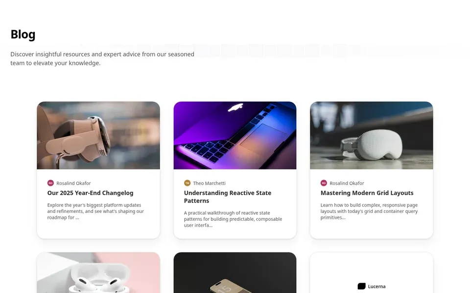 Simple Blog With Grid