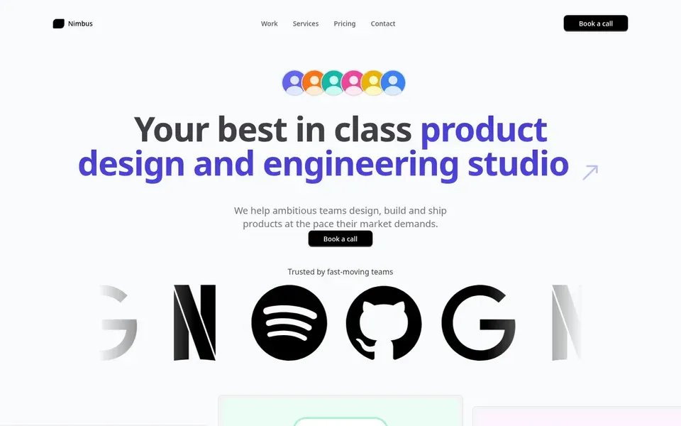 Hero Section With Images Grid And Navbar