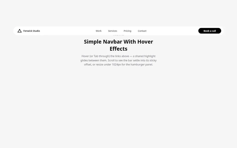 Simple Navbar With Hover Effects